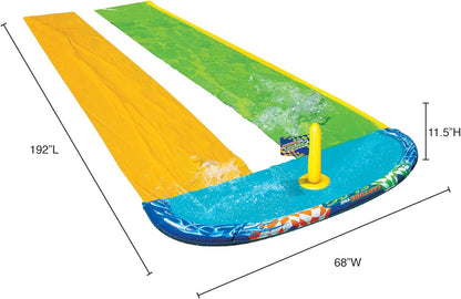 BANZAI 16 Feet Long Capture The Flag Racing Water Slide - Be The First to Grab The Flag!