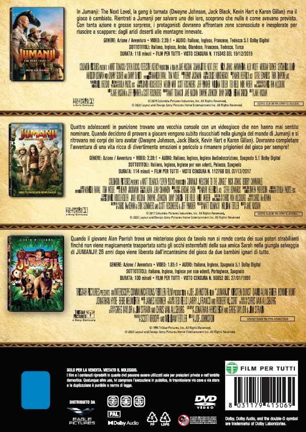 Cofanetto Jumanji - (3 Dvd