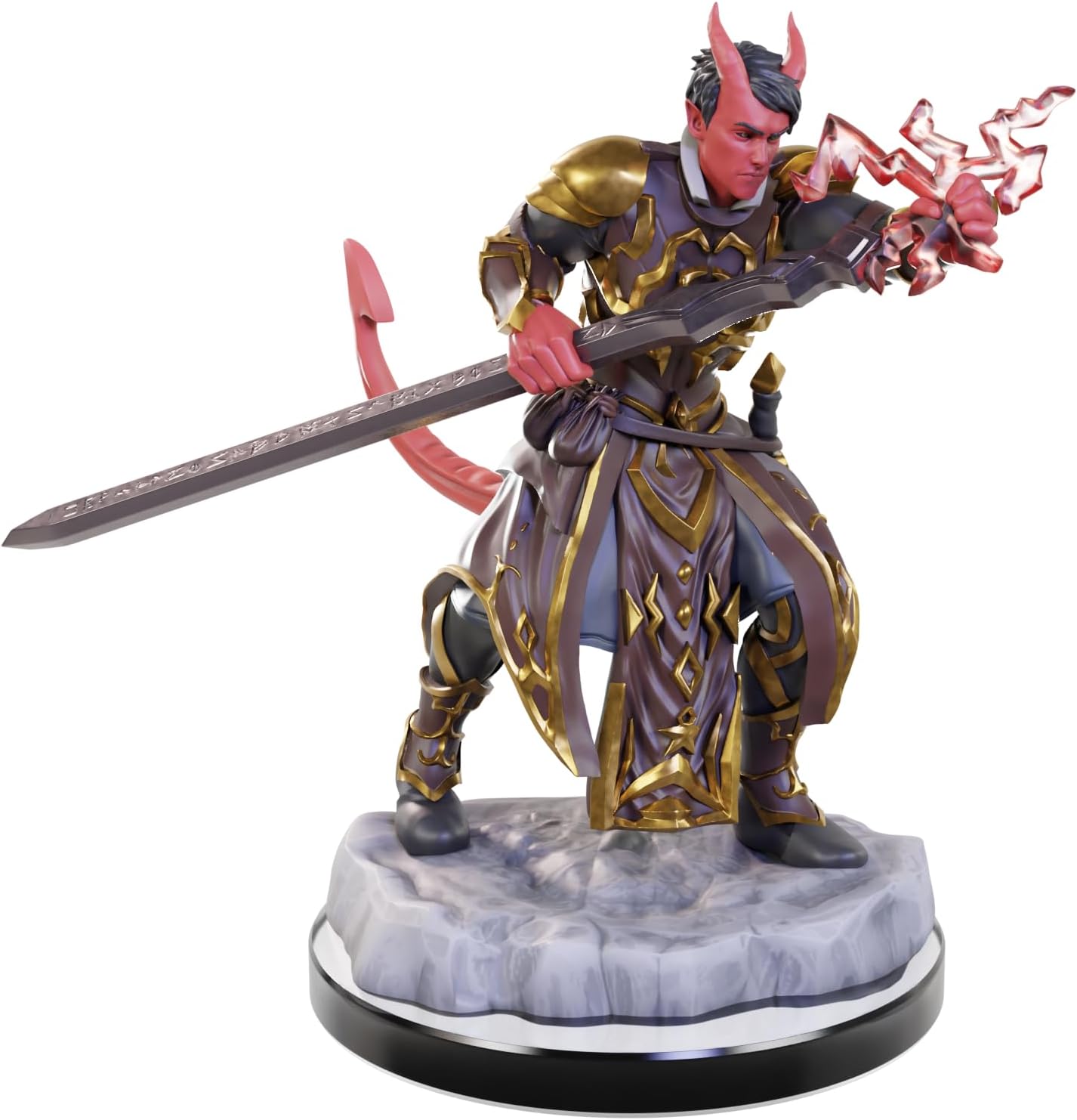 WizKids D&D Nolzur's Marvelous Miniatures: Tiefling Warlocks Dungeons and Dragons Unpainted Miniatures, Undefined