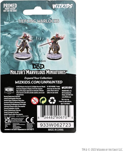 WizKids D&D Nolzur's Marvelous Miniatures: Tiefling Warlocks Dungeons and Dragons Unpainted Miniatures, Undefined