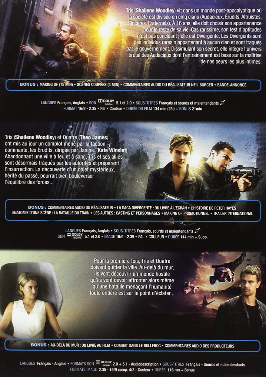 Coffret divergente : divergente ; divergente 2 - l'insurrection ; divergente 3 - au-delà du mur