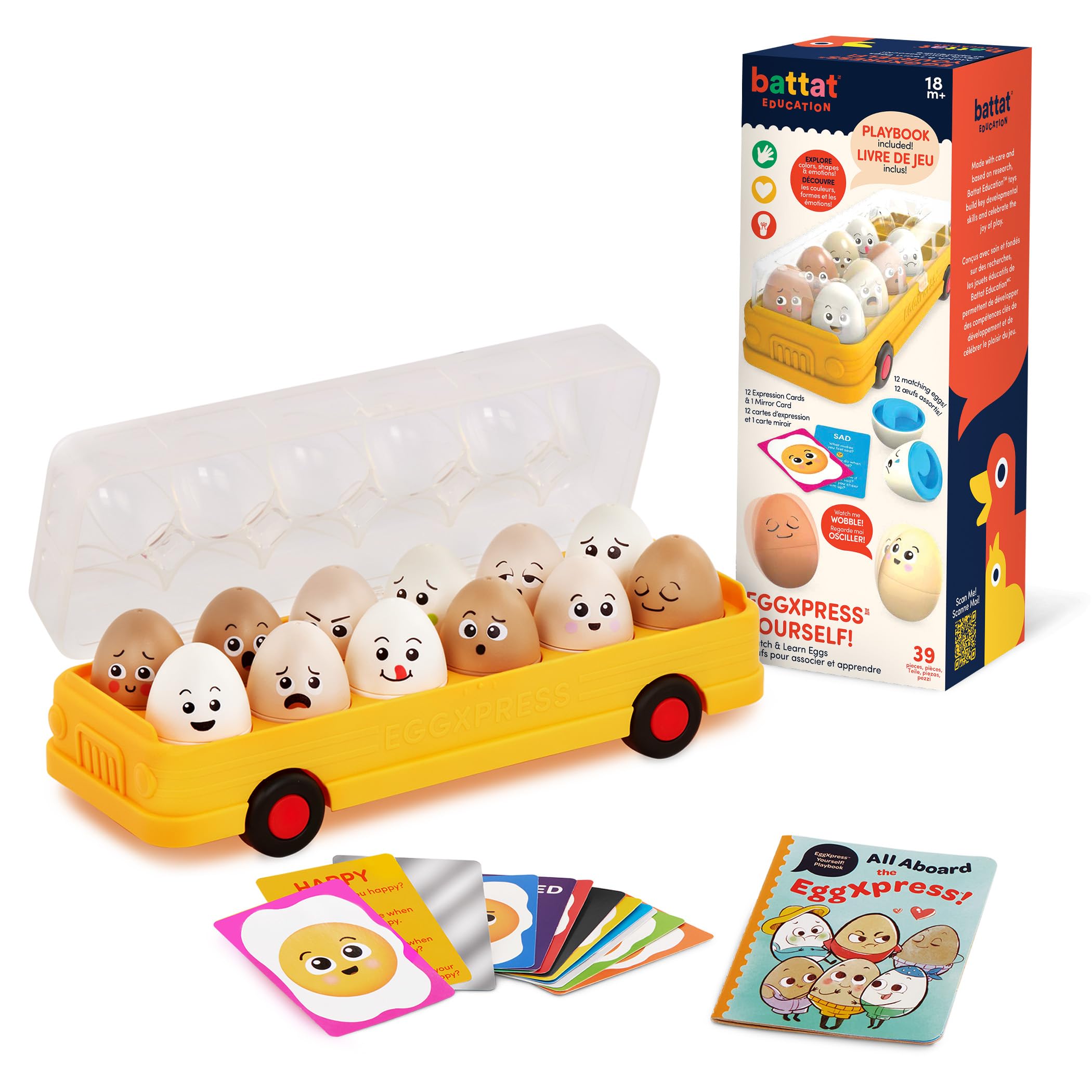 Battat Education - EggXpress Yourself! - Egg Toys for Toddlers - Matching Sorting Eggs Game - Letter & Color Matching, 18 Months + Educational