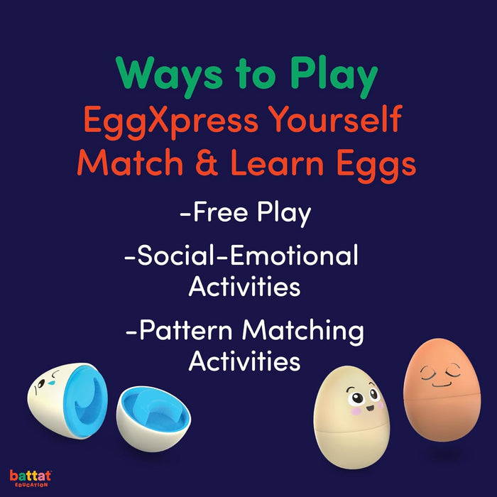 Battat Education - EggXpress Yourself! - Egg Toys for Toddlers - Matching Sorting Eggs Game - Letter & Color Matching, 18 Months + Educational