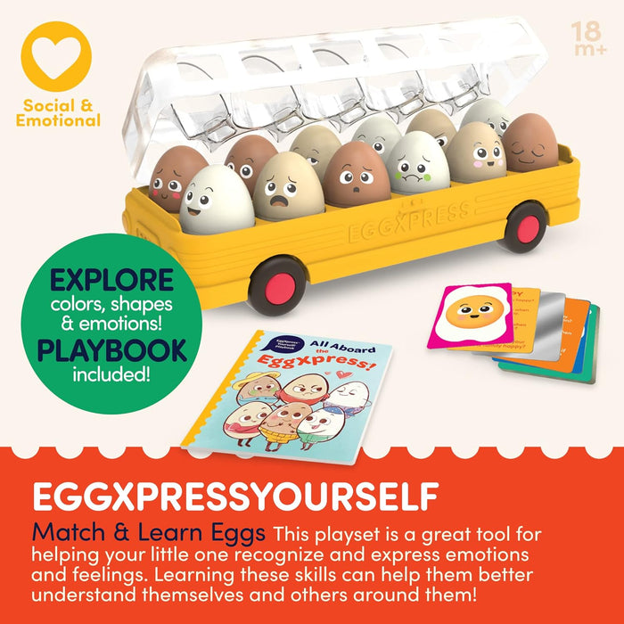 Battat Education - EggXpress Yourself! - Egg Toys for Toddlers - Matching Sorting Eggs Game - Letter & Color Matching, 18 Months + Educational