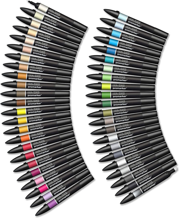 Winsor & Newton, Promarker, Essential Collection, Set of 48 , Alcohol Based Dual Tip Markers