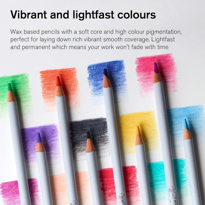 Winsor & Newton Studio Collection Colouring Pencils, 24 Soft Core Drawing Pencils, Premium Artist Quality, for Sketching, Blending, Shading and Layering 24 Count (Pack of 1)