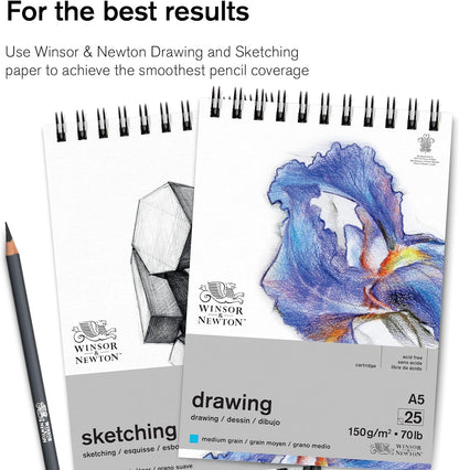 Winsor & Newton Studio Collection Colouring Pencils, 24 Soft Core Drawing Pencils, Premium Artist Quality, for Sketching, Blending, Shading and Layering 24 Count (Pack of 1)