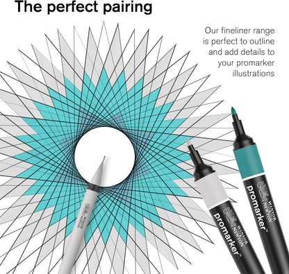 Winsor & Newton, Promarker, Essential Colours II, Set of 12+1 Blender, Alcohol Based Dual Tip Markers Essential Colours 2 12