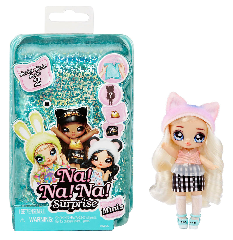Na Na Na Surprise Minis Series 2 - 10 cm Fashion Doll - Mystery Packaging with Confetti Surprise - Includes Poseable Doll, Outfit and Shoes - Great Toy Gift for Kids - For Girls and Boys Ages 4+