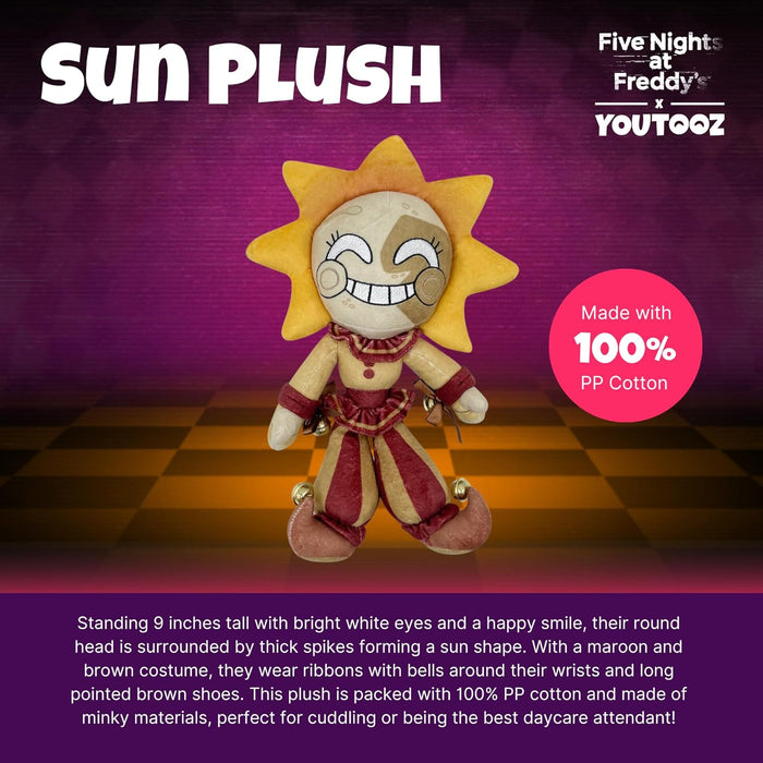 Youtooz FNAF Sun 9" Inch Plush, Sun Plushie, Collectible Sun from Five Nights at Freddy's by Youtooz FNAF Plush Collection