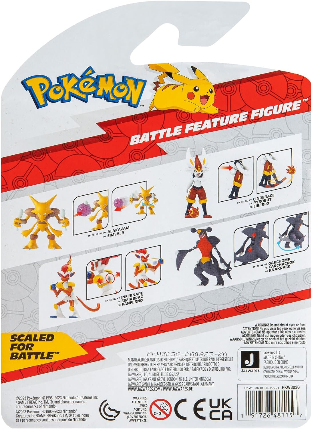 Pokemon Alakazam Battle Feature Figure - 4.5 inch Alakazam Battle Ready Figure with Psychic Blast Accessory