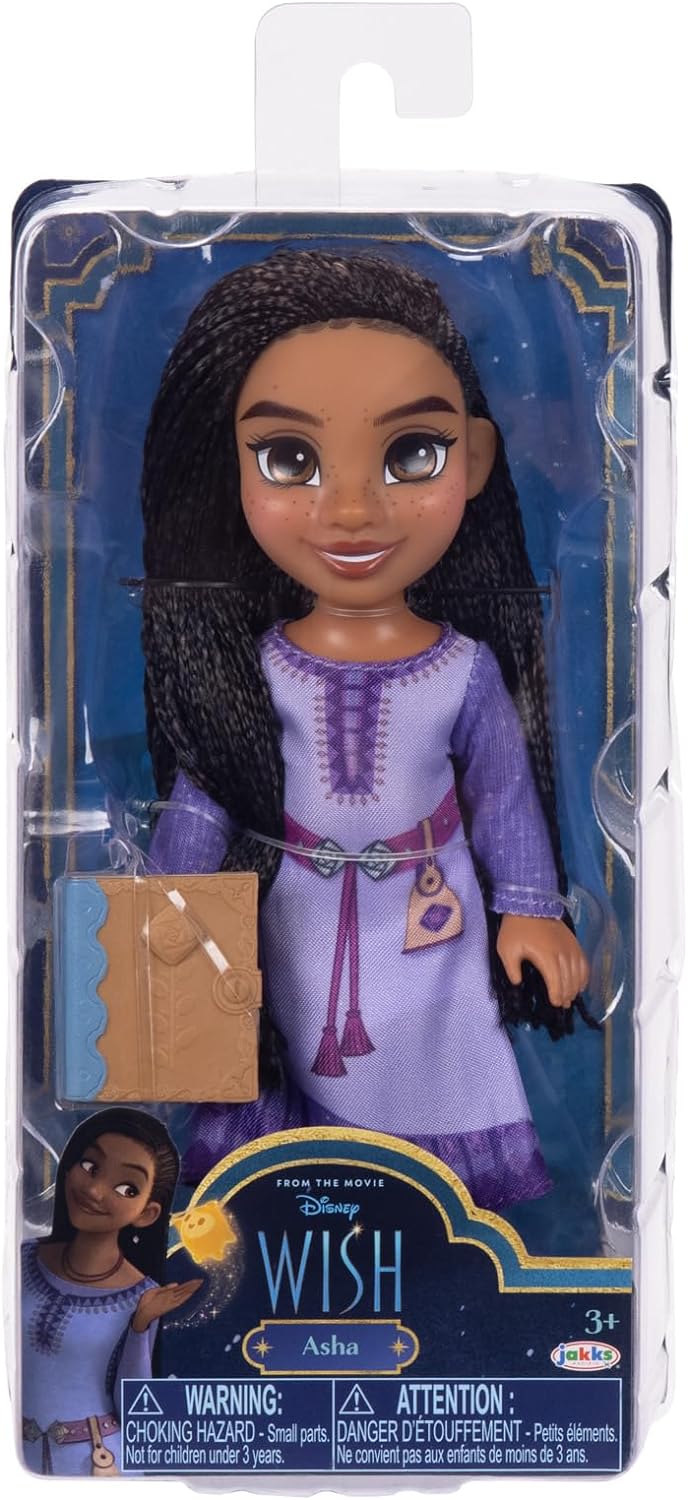 Disney’s Wish 6" / 15cm Asha Petite Articulated Fashion Doll Includes Iconic Outfit And Film Inspired Fashion and Book Accessories. Dahlia Petite Fashion Doll Also Available