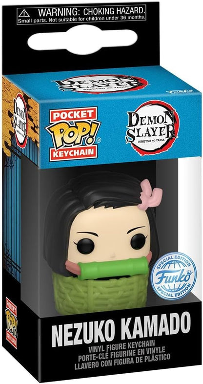 Funko POP! Keychain: Demon Slayer - Nezuko N BSKT'n BSKT Novelty Keyring - Collectable Mini Figure - Stocking Filler - Gift Idea - Official Merchandise - Anime Fans - Backpack Decor