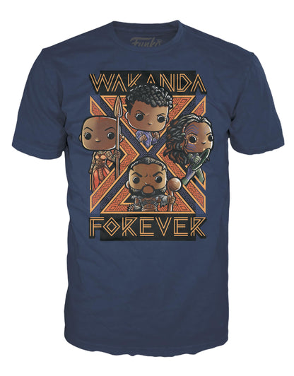 Funko Boxed Tees: Black Pander - Wakanda Forever - Group - (S) - Black Panther - Wakanda Forever - T-Shirt - Clothes - Gift Idea - Short Sleeve Top for Adults Unisex Men and Women - Movies Fans