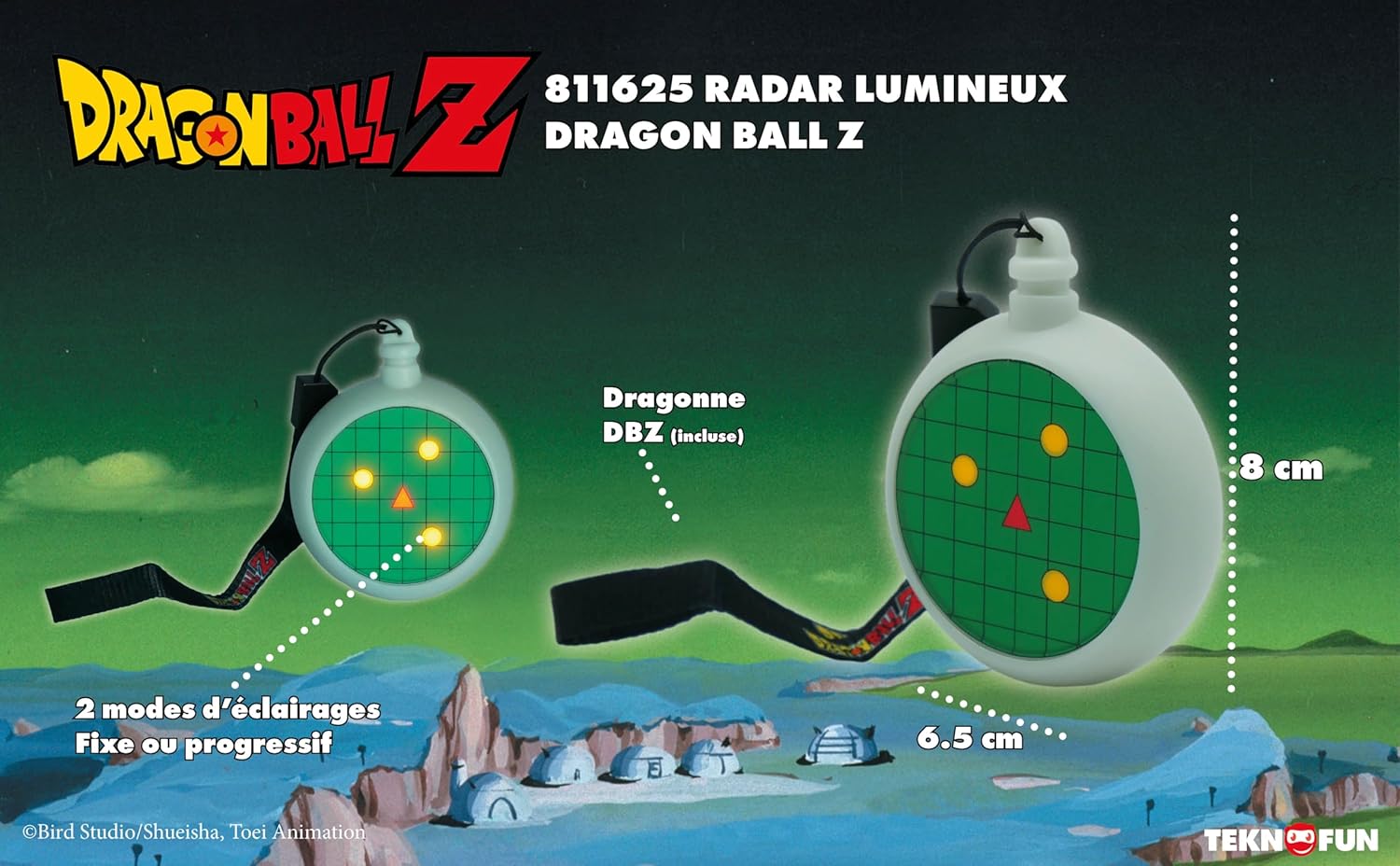 TEKNOFUN - Official Dragon Ball Z License - Luminous radar figurine 8cm - Luminous decoration - Works with 1x CR2032 (Not included) - For Children and Adults - For children from 6 years old - 811625