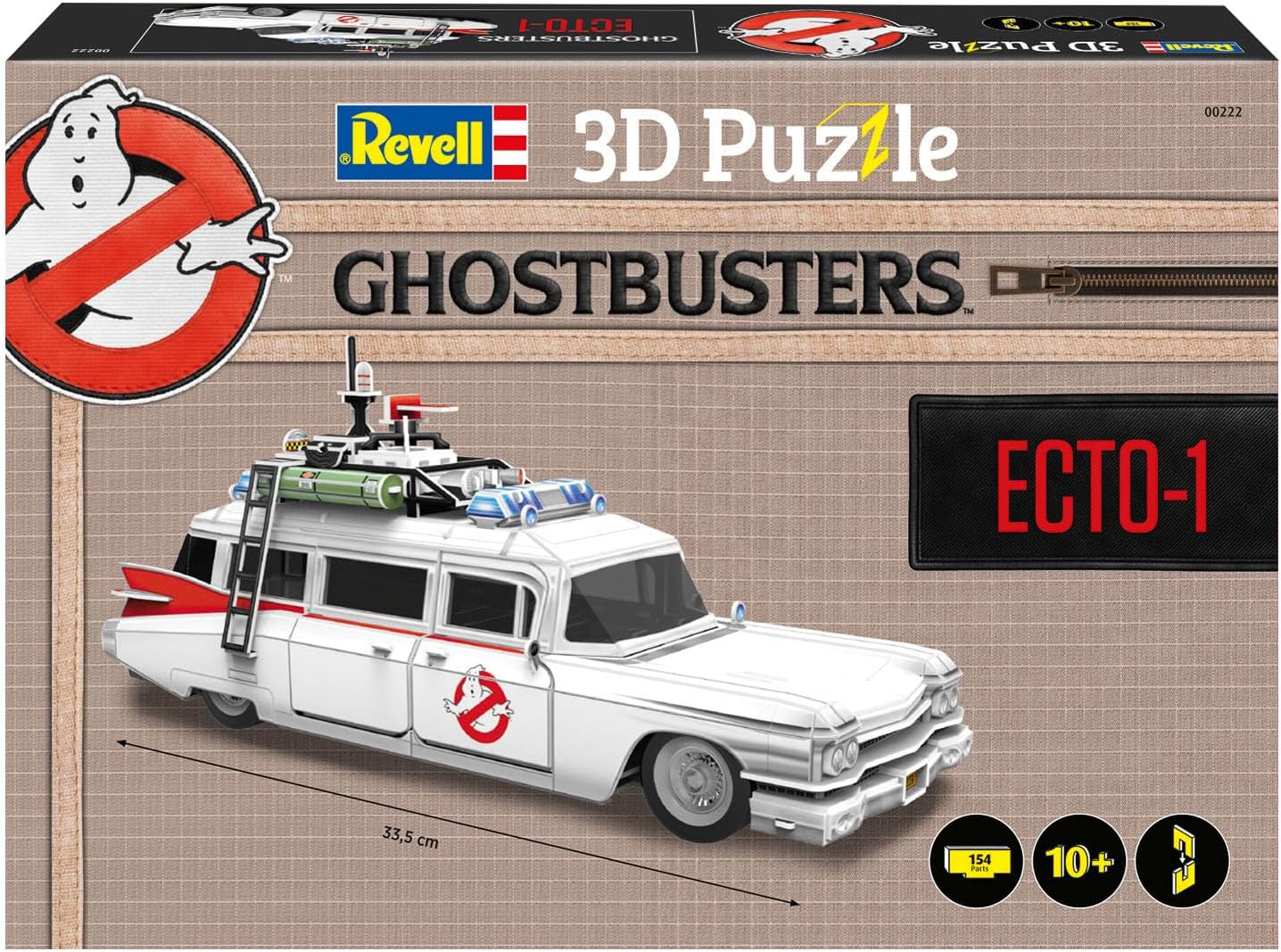 Revell 3D Puzzle 00222 Ghostbusters Ecto-1, 120 Pieces, Highly Detailed, 33 cm in length, Fun & Easy To Build