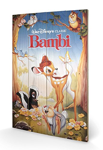 Pyramid International Bambi Holzwand-Kunst, Holz, Mehrfarbig, 40 x 2.5 x 59 cm