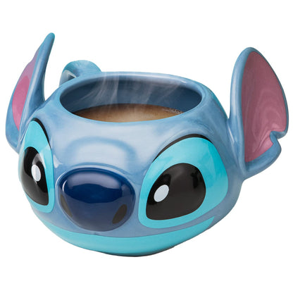 Stitch Tassenform - Offiziell lizenziertes Disney-Merchandise, handbemalte Lilo & Stitch Keramiktasse, 450 ml (15 oz