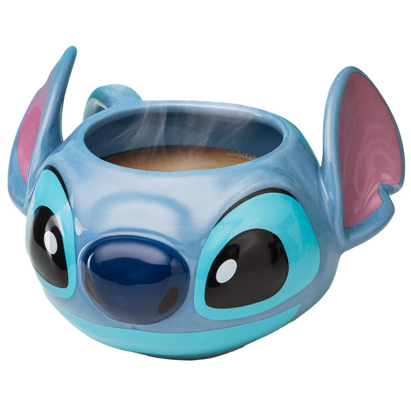 Stitch Tassenform - Offiziell lizenziertes Disney-Merchandise, handbemalte Lilo & Stitch Keramiktasse, 450 ml (15 oz