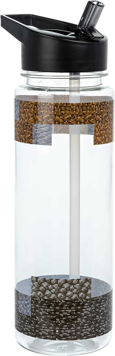 Paladone Minecraft Water Bottle And Sticker Set | Nintendo Switch Game Merchandise, Multicolor