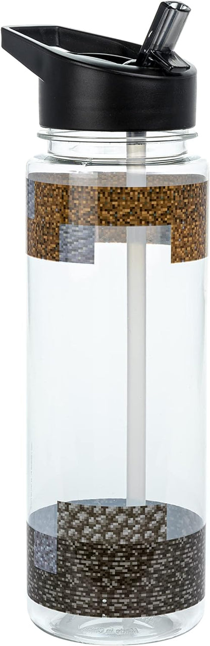 Paladone Minecraft Water Bottle And Sticker Set | Nintendo Switch Game Merchandise, Multicolor