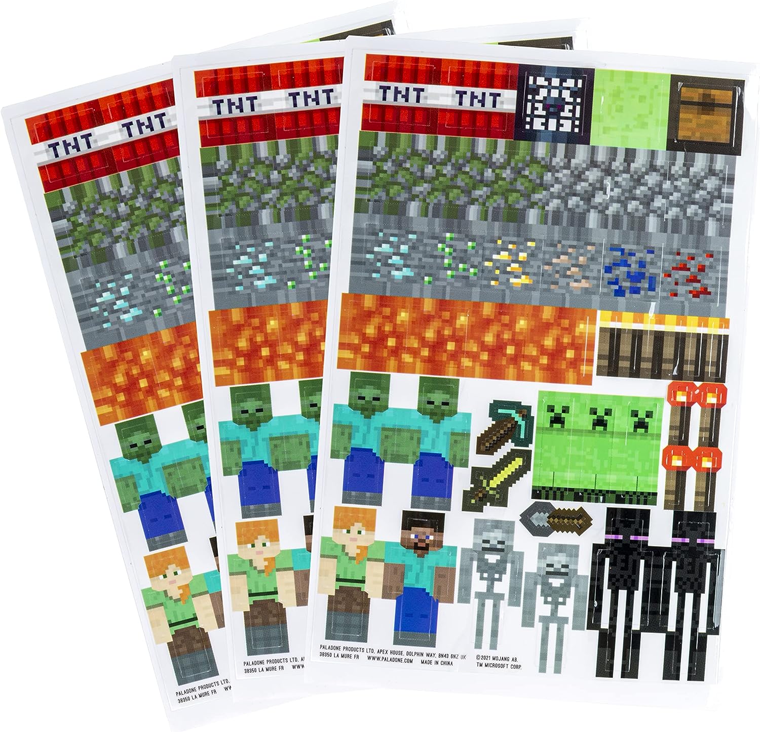 Paladone Minecraft Water Bottle And Sticker Set | Nintendo Switch Game Merchandise, Multicolor