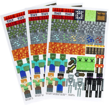 Paladone Minecraft Water Bottle And Sticker Set | Nintendo Switch Game Merchandise, Multicolor