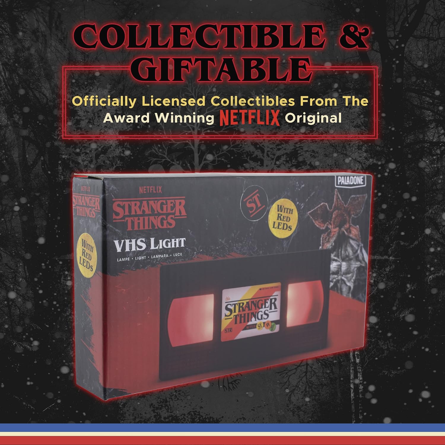 Paladone Stranger Things VHS Logo Light, Officially Licensed Merchandise, Black (TRAN9948ST