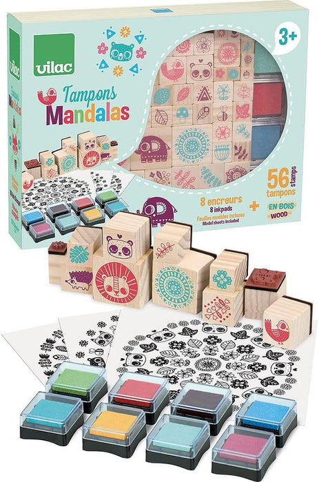 Vilac - Mandala Stamp Set, 8221, Multi-Coloured