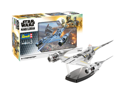 Revell 06787 Star Wars: The Mandalorian N1 Starfighter (Din Djarin) 1:24 Scale Unbuilt/Unpainted Plastic Model Kit with Seated 'Mando' Figure