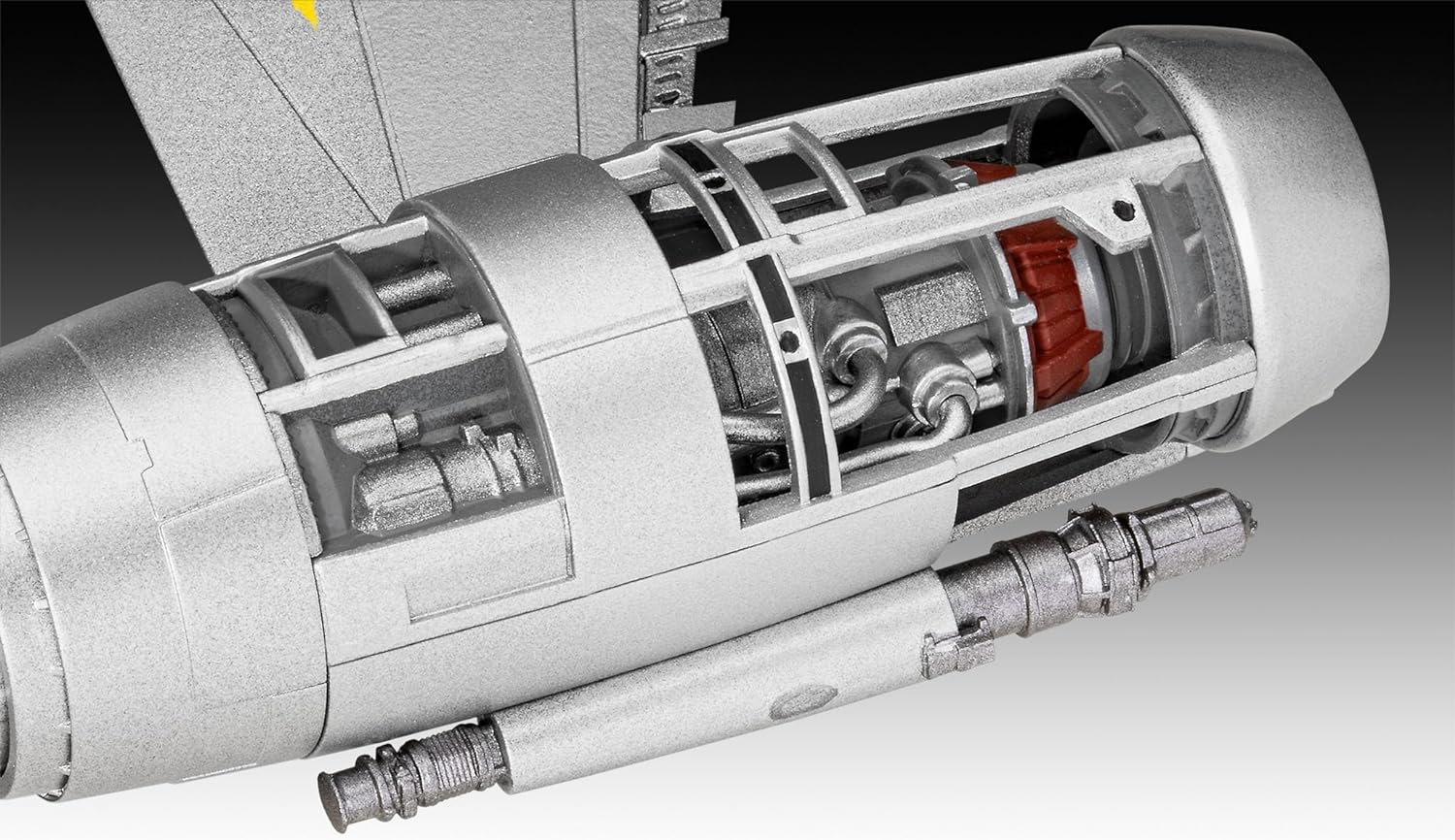 Revell 06787 Star Wars: The Mandalorian N1 Starfighter (Din Djarin) 1:24 Scale Unbuilt/Unpainted Plastic Model Kit with Seated 'Mando' Figure