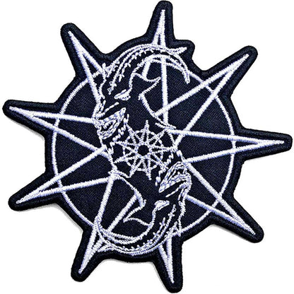 Slipknot Patch Goat Star Band Logo Official Black Embroidered woven iron on Taglia unica
