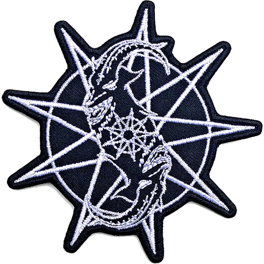 Slipknot Patch Goat Star Band Logo Official Black Embroidered woven iron on Taglia unica