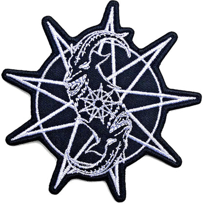 Slipknot Patch Goat Star Band Logo Official Black Embroidered woven iron on Taglia unica