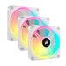 Corsair iCUE LINK QX120 RGB 120mm Magnetic Dome RGB Fans - Dreifach-Lüfter-Starter-Kit mit iCUE LINK System-Hub - Weiß, kompatible mit Desktop Nur Fans Dreifach (120mm) Weiß