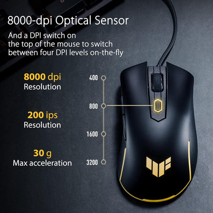 ASUS TUF Gaming M3 Gen II souris Droitier USB Type-C Optique 8000 DPI