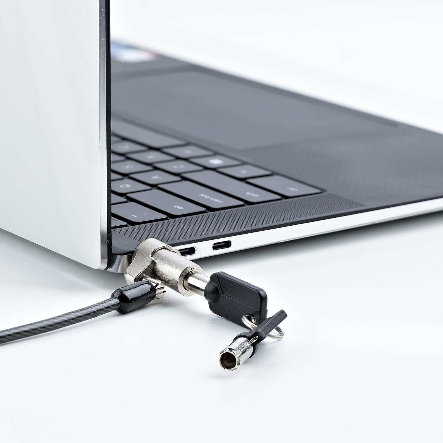 StarTech.com Laptop Cable Lock Compatible With Noble Wedge; 6Ft (2m), Anti-Theft Keyed Lock, Security Cable for Dell XPS/Latitude/2-in-1 Notebooks, Steel Cable Lock For Laptop (NBLWK-LAPTOP-LOCK