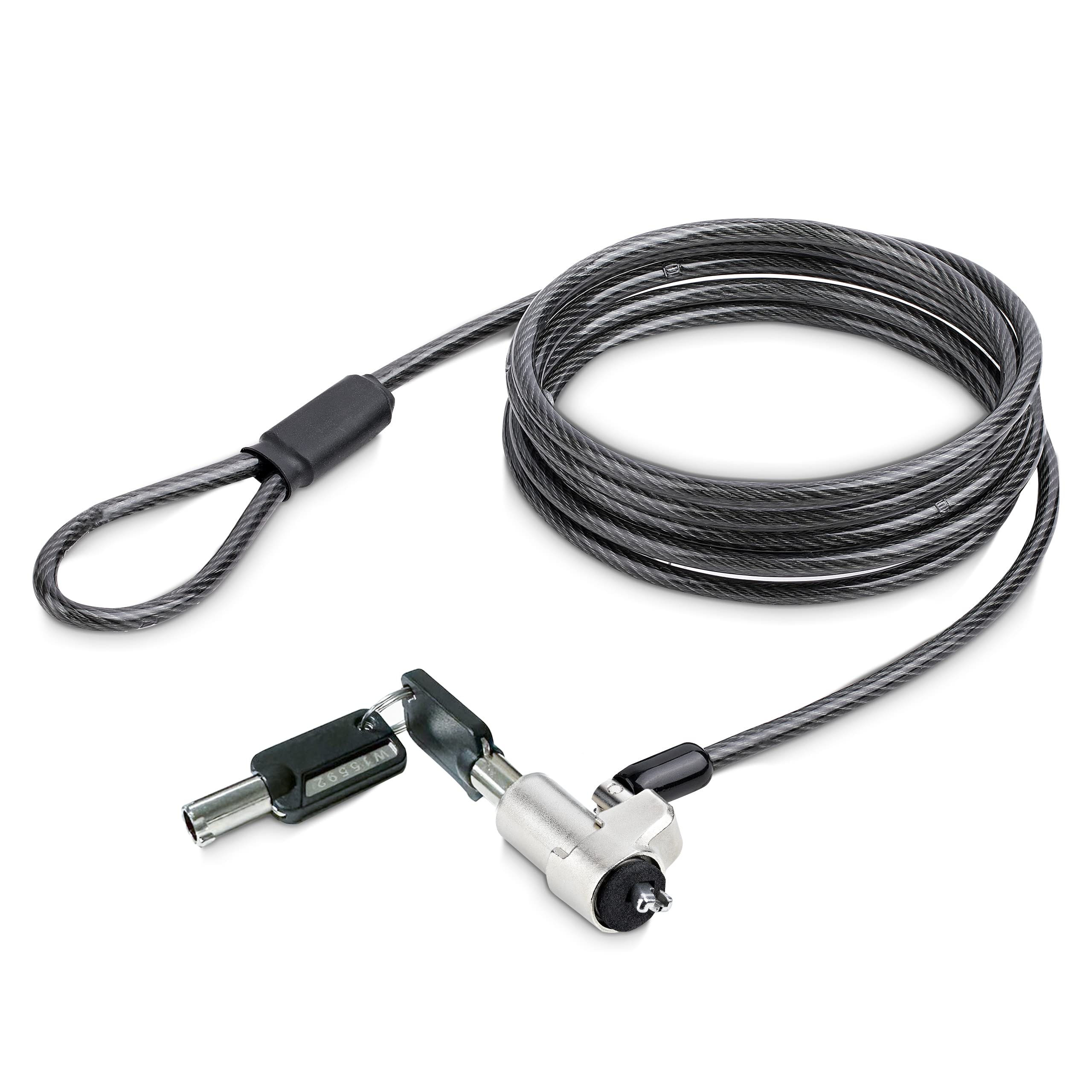 StarTech.com Laptop Cable Lock Compatible With Noble Wedge; 6Ft (2m), Anti-Theft Keyed Lock, Security Cable for Dell XPS/Latitude/2-in-1 Notebooks, Steel Cable Lock For Laptop (NBLWK-LAPTOP-LOCK