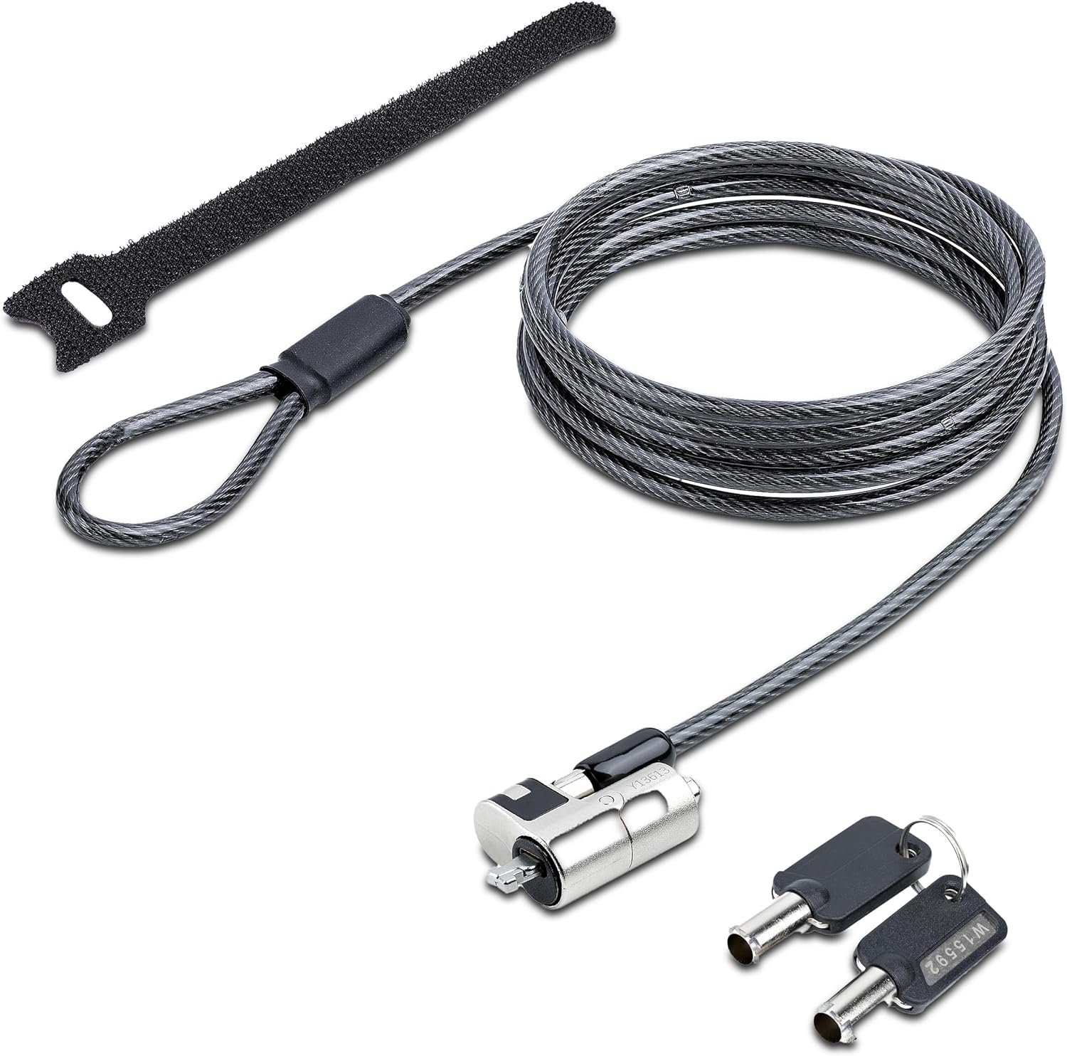StarTech.com Nano Laptop Cable Lock, 6ft (2m), Anti-Theft Keyed Lock, Security Cable Locks Nano Slot Notebooks, For EliteBook/2-1 Laptops, Steel Cable Lock For Laptop (NANOK-LAPTOP-LOCK