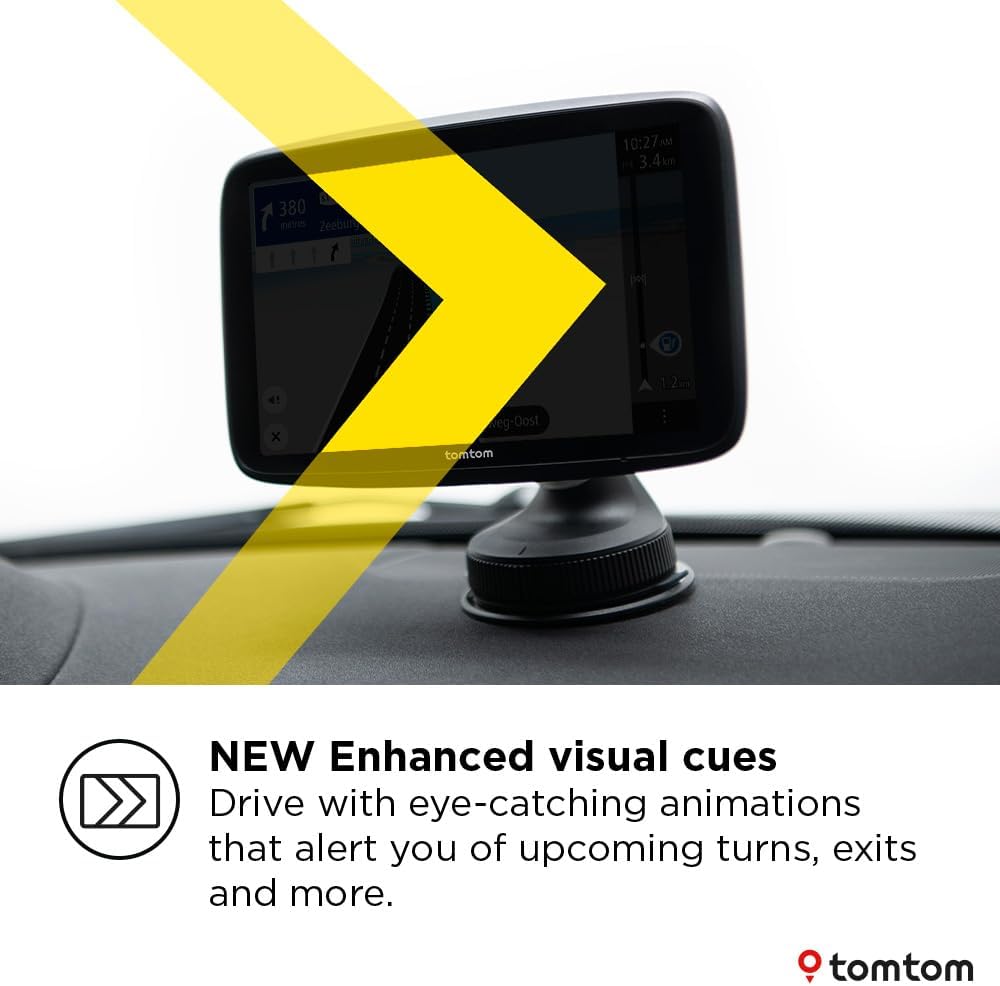 TomTom GPS para Coche Go Superior (6 Pulgadas, Estado del tráfico y alertas de radares Gracias a TomTom Traffic, mapas del Mundo, actualizaciones rápidas Mediante WiFi, Precio del Combustible