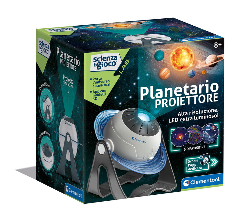 Clementoni - Science Lab-Projecteur des étoiles, Super-Jeu Scientifique Enfants 8 Ans, Planétarium Lumineux Astronomique Constellations, Planètes Système Solaire, Galaxies, Couleur Italienne, 19338