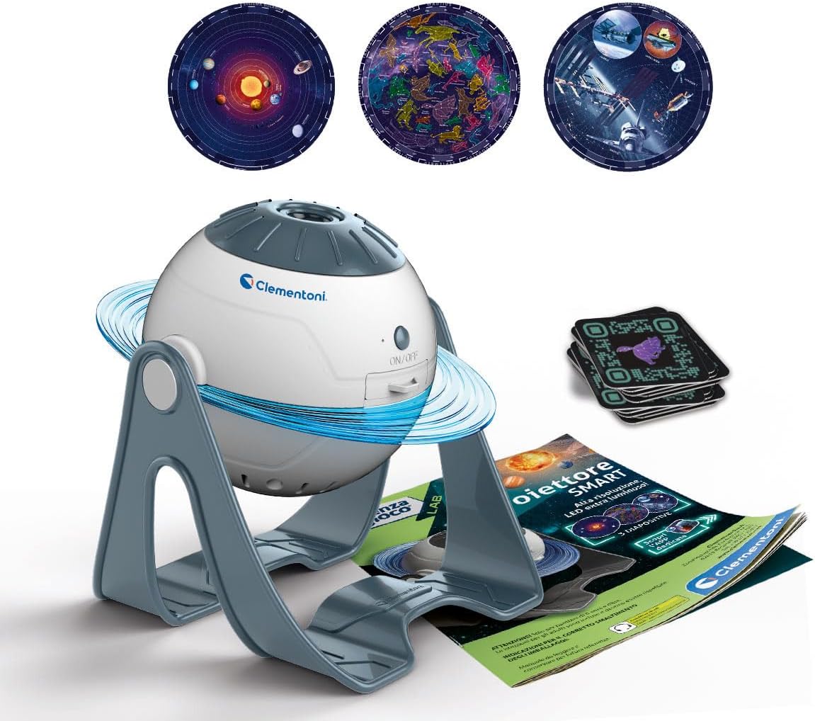 Clementoni - Science Lab-Projecteur des étoiles, Super-Jeu Scientifique Enfants 8 Ans, Planétarium Lumineux Astronomique Constellations, Planètes Système Solaire, Galaxies, Couleur Italienne, 19338
