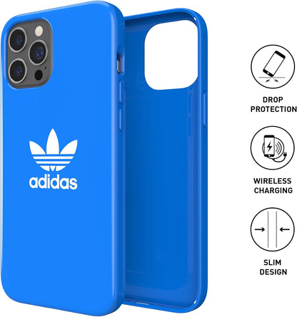 adidas Case Designed for iPhone 12 Pro Max 6.7, Drop Tested Cases, Shockproof Raised Edges, Original Snap Case Protective Cover, Blue
