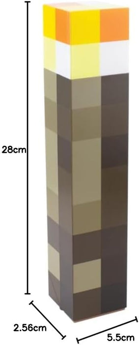 Paladone Minecraft Torch Light 2 Light Modes 2 Use Modes Battery Operated