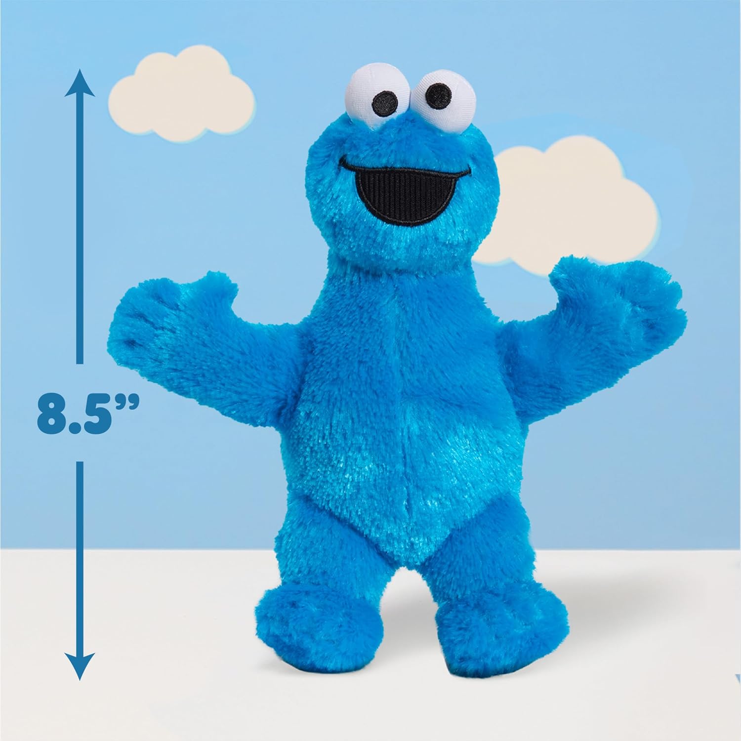 Just Play Sesame Street Friends 8-inch Cookie Monster Sustainable Plush Stuffed Animal, Kids Toys for Ages 18 Month