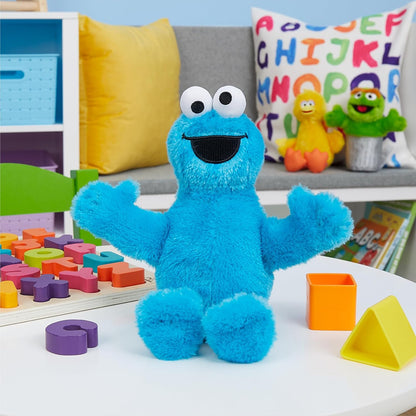 Just Play Sesame Street Friends 8-inch Cookie Monster Sustainable Plush Stuffed Animal, Kids Toys for Ages 18 Month
