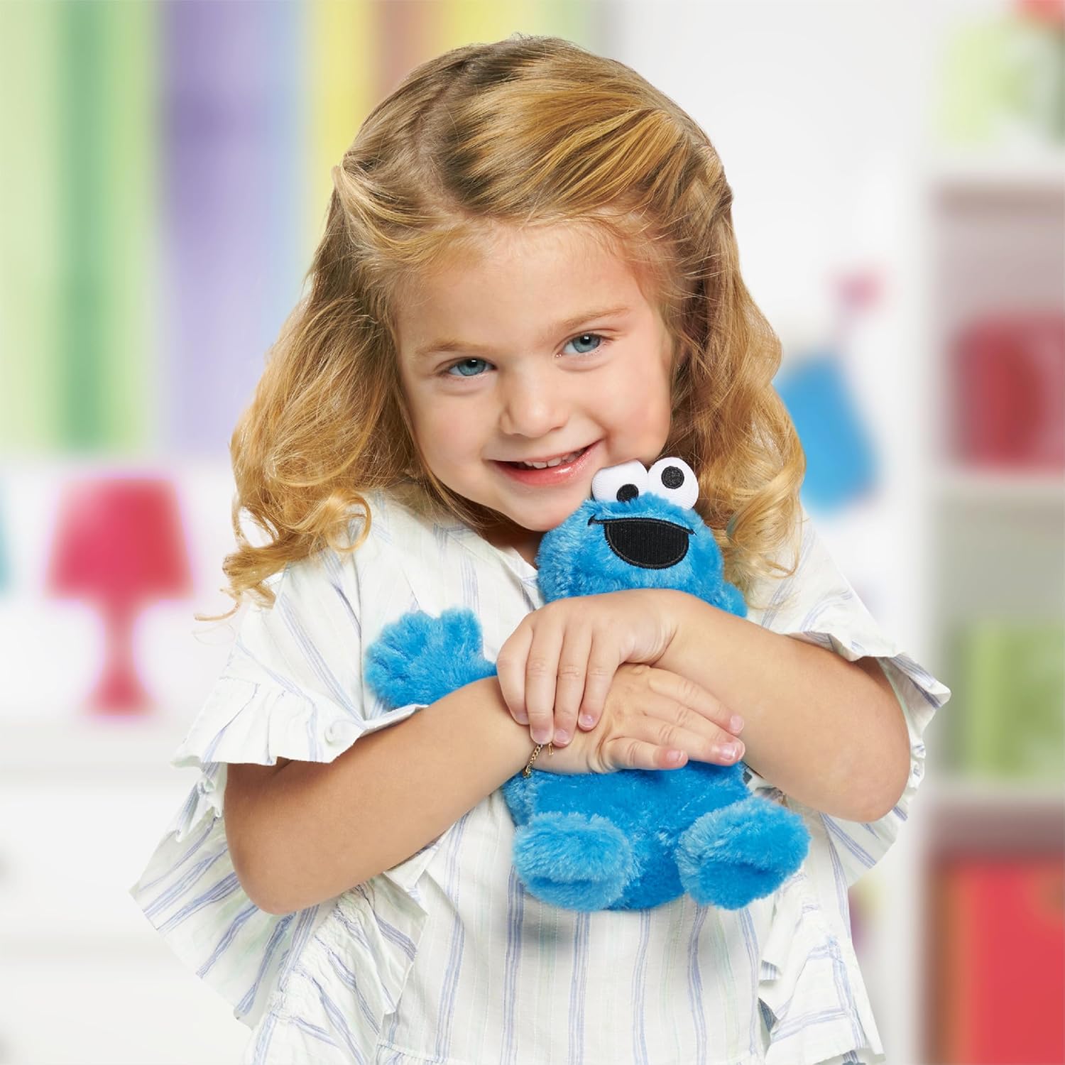 Just Play Sesame Street Friends 8-inch Cookie Monster Sustainable Plush Stuffed Animal, Kids Toys for Ages 18 Month