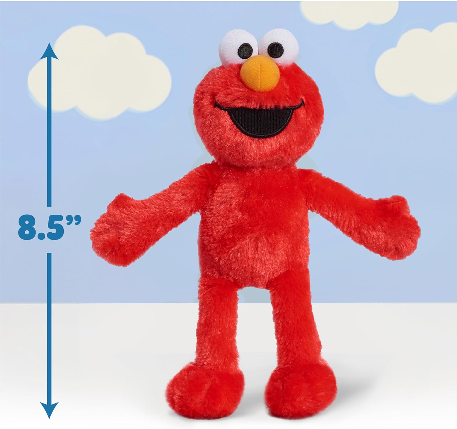 Just Play Sesame Street Friends 8-inch Elmo Sustainable Plush Stuffed Animal, Kids Toys for Ages 18 Month