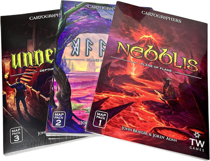 Thunderworks Games: Cartographers Map Pack Collection - Expansion Map Set Contains Nebblis, Affril & Undercity, Ages 10+, 1-75 Players, 30-45 Minutes