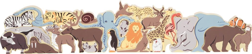 small foot Animals Letter, wood, wooden puzzle for alphabet, learning toy for ages 3+ years, 12465